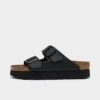 Women's Birkenstock Arizona Vegan Birko-Flor Platform Sandals Black - 1018520 001 -Fashion General Store 1018520 001 P1