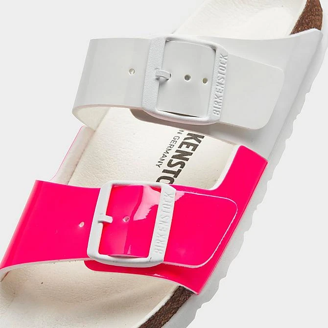 Women's Birkenstock Arizona Split Birko-Flor Sandals Neon Pink/White Patent - 1024214 650 5 Women's Birkenstock Arizona Split Birko-Flor Sandals Neon Pink/White Patent - 1024214 650 - Image 3
