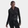 Women's Juicy Couture OG Big Bling Velour Zip-Up Hoodie Liquorice - 11000536 041 -Fashion General Store 11000536 041 M1
