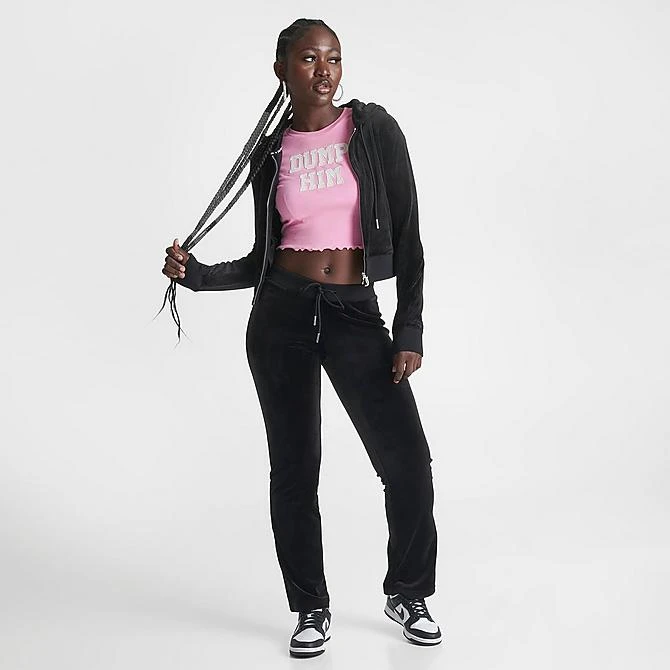 Women's Juicy Couture OG Big Bling Velour Zip-Up Hoodie Liquorice - 11000536 041 4 Women's Juicy Couture OG Big Bling Velour Zip-Up Hoodie Liquorice - 11000536 041 - Image 2