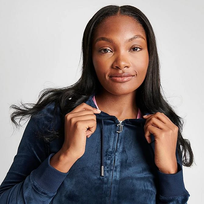 Women's Juicy Couture OG Big Bling Velour Zip-Up Hoodie Navy - 11000536 407 6 Women's Juicy Couture OG Big Bling Velour Zip-Up Hoodie Navy - 11000536 407 - Image 4