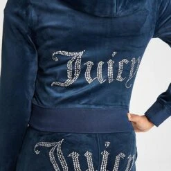 Women's Juicy Couture OG Big Bling Velour Zip-Up Hoodie Navy - 11000536 407 13 Women's Juicy Couture OG Big Bling Velour Zip-Up Hoodie Navy - 11000536 407 -Fashion General Store 11000536 407 M6
