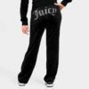Women's Juicy Couture OG Big Bling Velour Track Pants Liquorice - 1100053A 041 -Fashion General Store 1100053A 041 M1