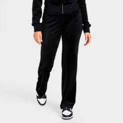 Women's Juicy Couture OG Big Bling Velour Track Pants Liquorice - 1100053A 041 -Fashion General Store 1100053A 041 M3
