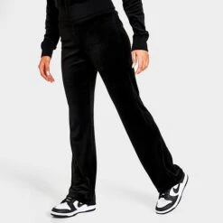 Women's Juicy Couture OG Big Bling Velour Track Pants Liquorice - 1100053A 041 -Fashion General Store 1100053A 041 M4