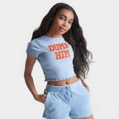 Women's Juicy Couture Dump Him Mini Crop Top Freesia - 11000938 430