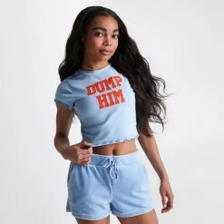 Women's Juicy Couture Dump Him Mini Crop Top Freesia - 11000938 430 -Fashion General Store 11000938 430 M3