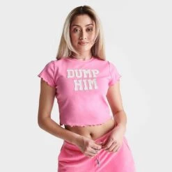 Women's Juicy Couture Dump Him Mini Crop Top Hot Hot - 11000938 676