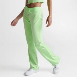 Women's Juicy Couture OG Big Bling Velour Track Pants Sour Apple - 11001076 321 -Fashion General Store 11001076 321 M4