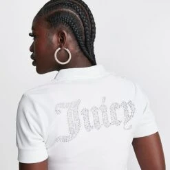 Women's Juicy Couture Pearly Big Bling Short-Sleeve Velour Zip-Up Cream Soda - 11001178 102 12 Women's Juicy Couture Pearly Big Bling Short-Sleeve Velour Zip-Up Cream Soda - 11001178 102 -Fashion General Store 11001178 102 M5