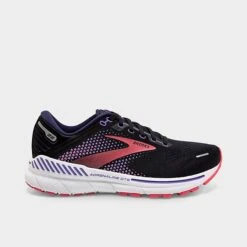Women's Brooks Adrenaline GTS 22 Running Shoes (Wide Width D) Black/Purple/Coral - 1203531D 080