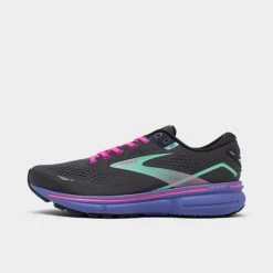 Women's Brooks Ghost 15 Running Shoes Black/Blue/Aruba - 1203801B 079