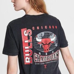 Women's Mitchell And Ness Chicago Bulls NBA Moment T-Shirt Black - 22169CBU BLK -Fashion General Store 22169CBU BLK M5