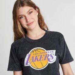 Women's Mitchell And Ness Los Angeles Lakers NBA Moment T-Shirt Black - 22169LAL BLK -Fashion General Store 22169LAL BLK M4