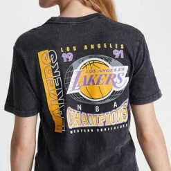 Women's Mitchell And Ness Los Angeles Lakers NBA Moment T-Shirt Black - 22169LAL BLK -Fashion General Store 22169LAL BLK M5
