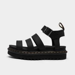 Women's Dr. Martens Blaire Hydro Leather Strap Sandals Black Hydro - 24235001 001
