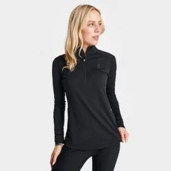 Women's On Climate Quarter-Zip Running Top Black - 26300471 002