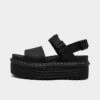 Women's Dr. Martens Voss Quad Platform Leather Strap Sandals Black Hydro - 26725001 001 -Fashion General Store 26725001 001 P1