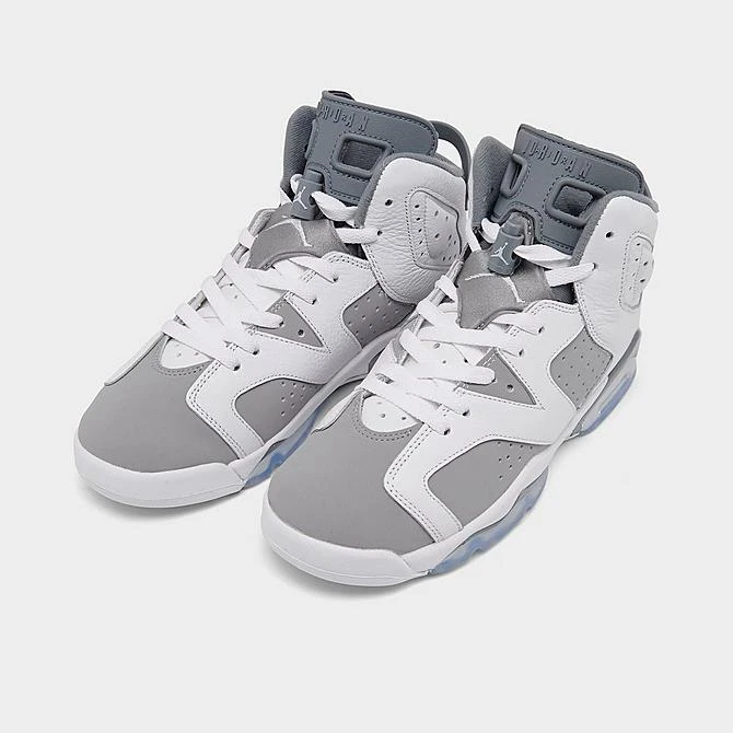 Nike Big Kids' Air Jordan Retro 6 Basketball Shoes White/Medium Grey/Cool Grey - 384665 100 4 Nike Big Kids' Air Jordan Retro 6 Basketball Shoes White/Medium Grey/Cool Grey - 384665 100 - Image 2