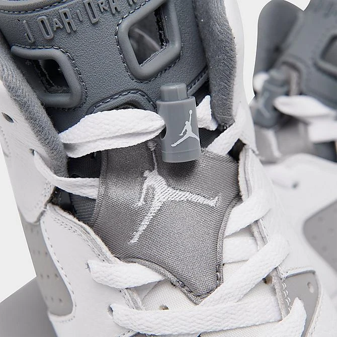 Nike Big Kids' Air Jordan Retro 6 Basketball Shoes White/Medium Grey/Cool Grey - 384665 100 5 Nike Big Kids' Air Jordan Retro 6 Basketball Shoes White/Medium Grey/Cool Grey - 384665 100 - Image 3