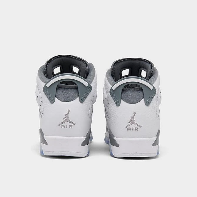 Nike Big Kids' Air Jordan Retro 6 Basketball Shoes White/Medium Grey/Cool Grey - 384665 100 6 Nike Big Kids' Air Jordan Retro 6 Basketball Shoes White/Medium Grey/Cool Grey - 384665 100 - Image 4