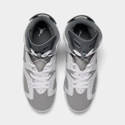 Nike Big Kids' Air Jordan Retro 6 Basketball Shoes White/Medium Grey/Cool Grey - 384665 100 12 Nike Big Kids' Air Jordan Retro 6 Basketball Shoes White/Medium Grey/Cool Grey - 384665 100 -Fashion General Store 384665 100 P5
