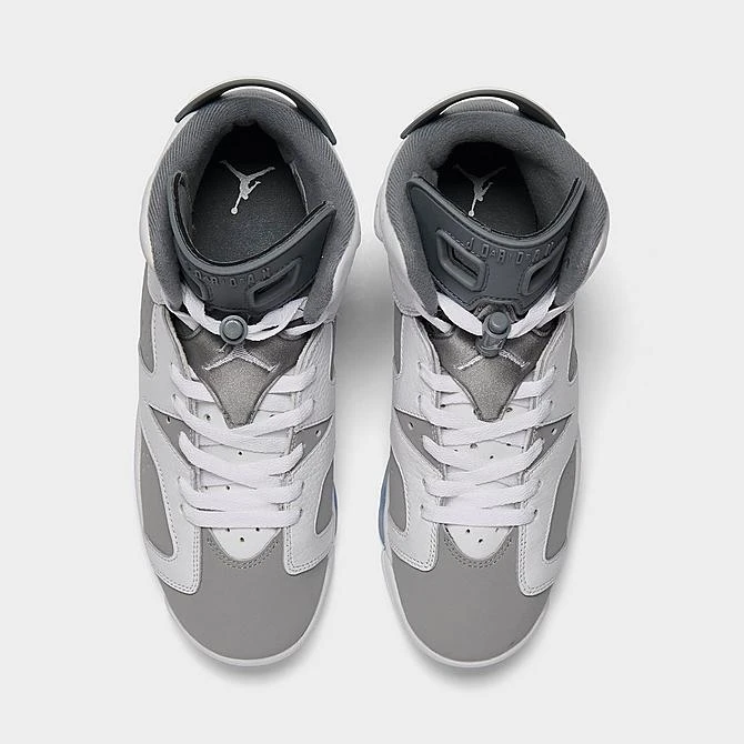 Nike Big Kids' Air Jordan Retro 6 Basketball Shoes White/Medium Grey/Cool Grey - 384665 100 7 Nike Big Kids' Air Jordan Retro 6 Basketball Shoes White/Medium Grey/Cool Grey - 384665 100 - Image 5