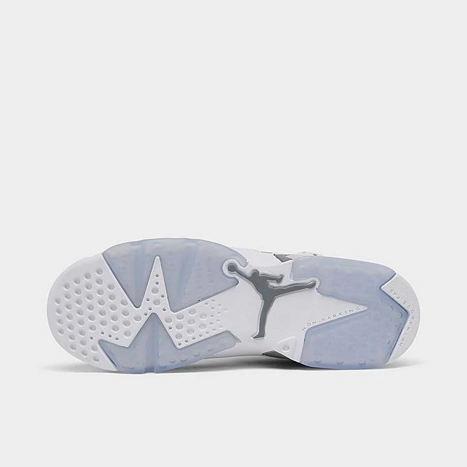 Nike Big Kids' Air Jordan Retro 6 Basketball Shoes White/Medium Grey/Cool Grey - 384665 100 8 Nike Big Kids' Air Jordan Retro 6 Basketball Shoes White/Medium Grey/Cool Grey - 384665 100 - Image 6