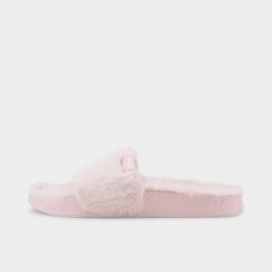 Women's Puma Leadcat 2.0 Fluff Slide Sandals Chalk Pink/Puma White - 38580302 690