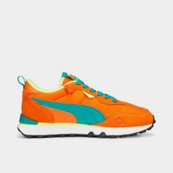 Women's Puma Rider FV Vintage Casual Shoes Vibrant Orange/Green/Light Lime - 38747503 800 -Fashion General Store 38747503 800 P3