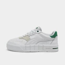 Women's Puma Cali Court Match Casual Shoes White/Green - 39309401 100