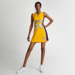 Women's Mitchell And Ness Los Angeles Lakers 1999 Shaquille O'Neal Dress Yellow - 5180LAL9 YLL -Fashion General Store 5180LAL9 YLL M2
