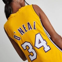 Women's Mitchell And Ness Los Angeles Lakers 1999 Shaquille O'Neal Dress Yellow - 5180LAL9 YLL -Fashion General Store 5180LAL9 YLL M4