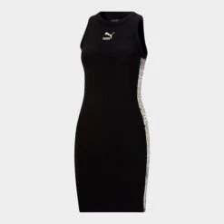 Women's Puma Iconic T7 Artisan Tank Dress Puma Black/Artisan All-over Print - 62259601 001 -Fashion General Store 62259601 001 M4