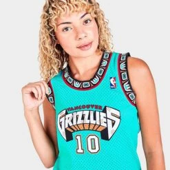 Women's Mitchell & Ness Vancouver Grizzlies NBA Mike Bibby Basketball Jersey Teal - 8120VGRT BLU -Fashion General Store 8120VGRT BLU M5