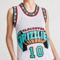 Women's Mitchell & Ness Vancouver Grizzlies NBA Mike Bibby Basketball Jersey White - 8120VGRW WHT -Fashion General Store 8120VGRW WHT M5