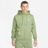Nike Sportswear Club Fleece Full-Zip Hoodie Oil Green/Oil Green/White - BV2645 386