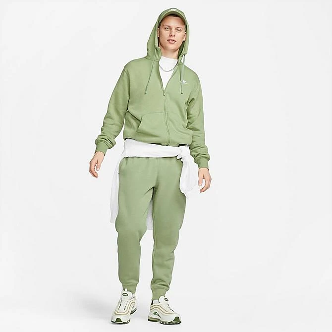 Nike Sportswear Club Fleece Full-Zip Hoodie Oil Green/Oil Green/White - BV2645 386 4 Nike Sportswear Club Fleece Full-Zip Hoodie Oil Green/Oil Green/White - BV2645 386 - Image 2