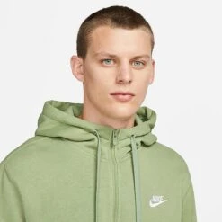 Nike Sportswear Club Fleece Full-Zip Hoodie Oil Green/Oil Green/White - BV2645 386 10 Nike Sportswear Club Fleece Full-Zip Hoodie Oil Green/Oil Green/White - BV2645 386 -Fashion General Store BV2645 386 M4