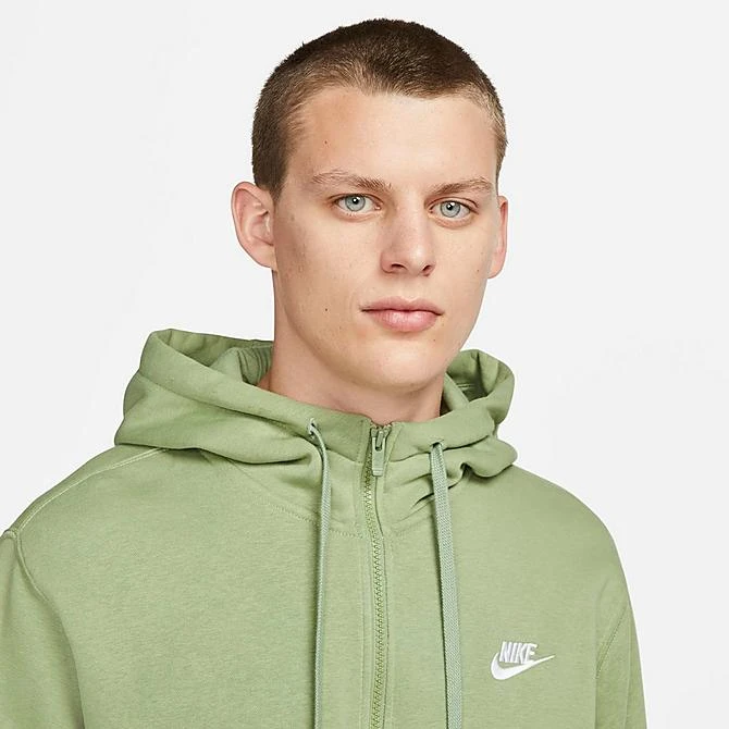 Nike Sportswear Club Fleece Full-Zip Hoodie Oil Green/Oil Green/White - BV2645 386 6 Nike Sportswear Club Fleece Full-Zip Hoodie Oil Green/Oil Green/White - BV2645 386 - Image 4