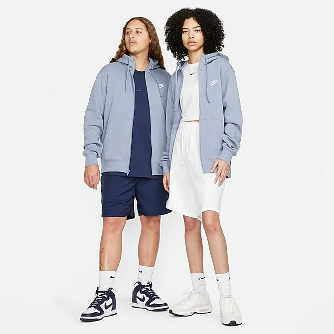 Nike Sportswear Club Fleece Full-Zip Hoodie Ashen Slate/Ashen Slate/White - BV2645 493 4 Nike Sportswear Club Fleece Full-Zip Hoodie Ashen Slate/Ashen Slate/White - BV2645 493 - Image 2