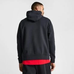 Nike Sportswear Club Fleece Embroidered Hoodie Black/Black/White - BV2654 010 -Fashion General Store BV2654 010 M4