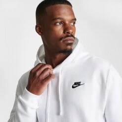 Nike Sportswear Club Fleece Embroidered Hoodie White/White/Black - BV2654 100 -Fashion General Store BV2654 100 M5