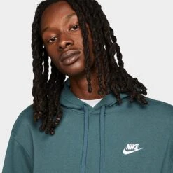 Nike Sportswear Club Fleece Embroidered Hoodie Faded Spruce/Faded Spruce/White - BV2654 309 -Fashion General Store BV2654 309 M4