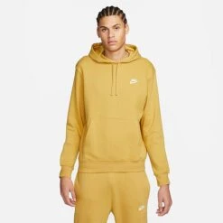 Nike Sportswear Club Fleece Embroidered Hoodie Wheat Gold/Wheat Gold/White - BV2654 725