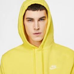Nike Sportswear Club Fleece Embroidered Hoodie Optic Yellow - BV2654 731 -Fashion General Store BV2654 731 M4