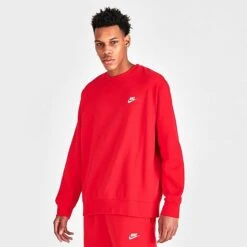 Nike Sportswear Club Fleece Crewneck Sweatshirt University Red - BV2662 657