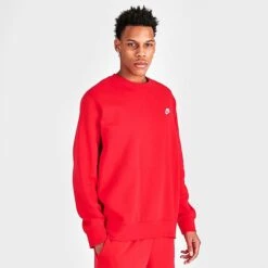 Nike Sportswear Club Fleece Crewneck Sweatshirt University Red - BV2662 657 -Fashion General Store BV2662 657 M3