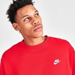 Nike Sportswear Club Fleece Crewneck Sweatshirt University Red - BV2662 657 -Fashion General Store BV2662 657 M5