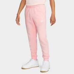 Nike Sportswear Club Fleece Cuffed Jogger Pants Pink Bloom/Pink Bloom/White - BV2671 686